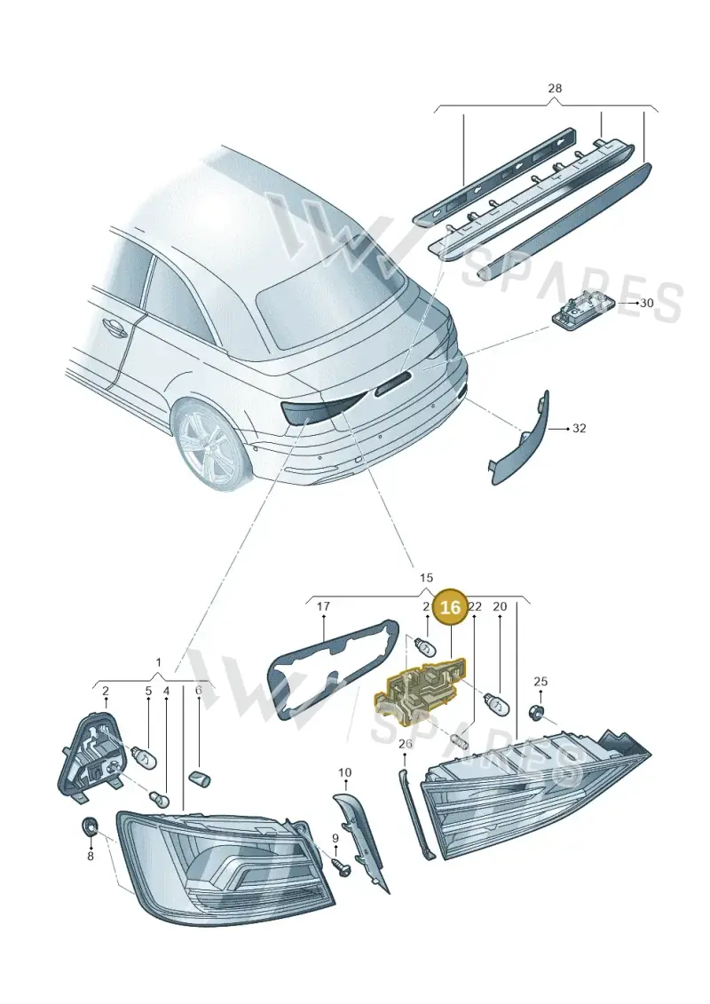 8V5945258B — Audi A3 Cab. 1.4 (2013-2016) diagram 778945000, position 16
