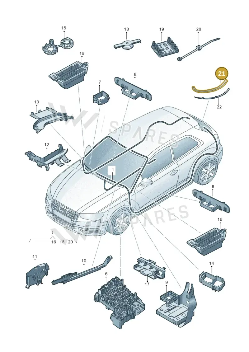 8V5971821 — Audi A3 Sportback (2012-2016) diagram 745971800, position 21