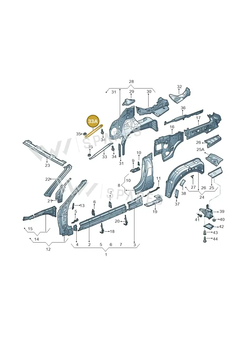 8V7801337 — Audi A3 Cabriolet (2016-2020) diagram 778809000, position 33A