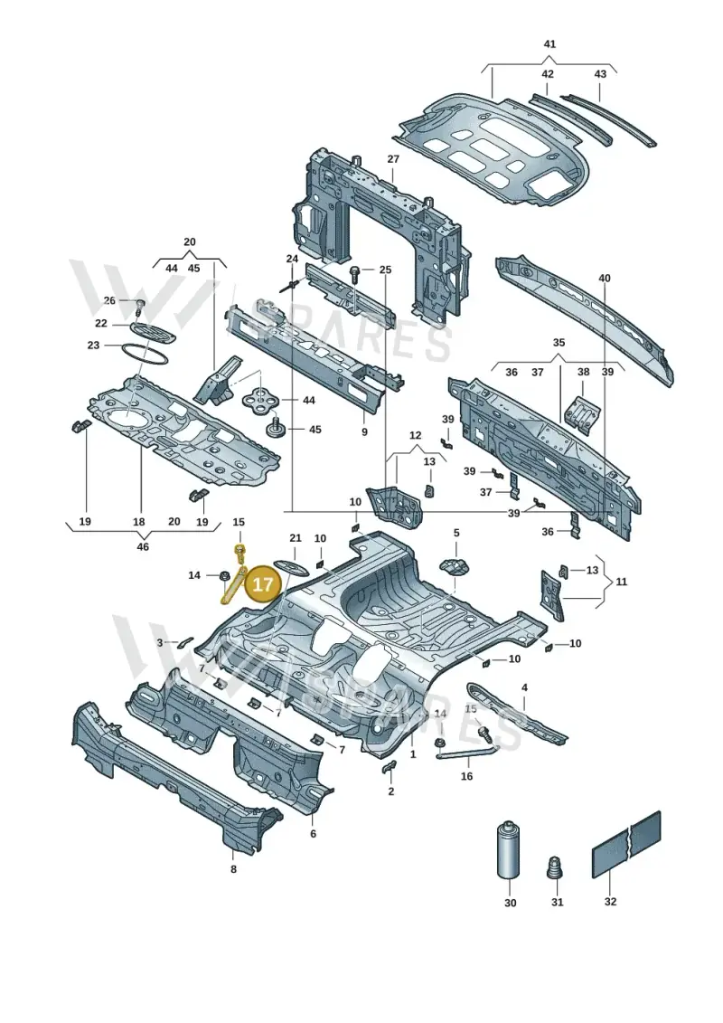 8V7801338 — Volkswagen T-Roc Cabriolet (2019-2025) diagram 2gk803020, position 17
