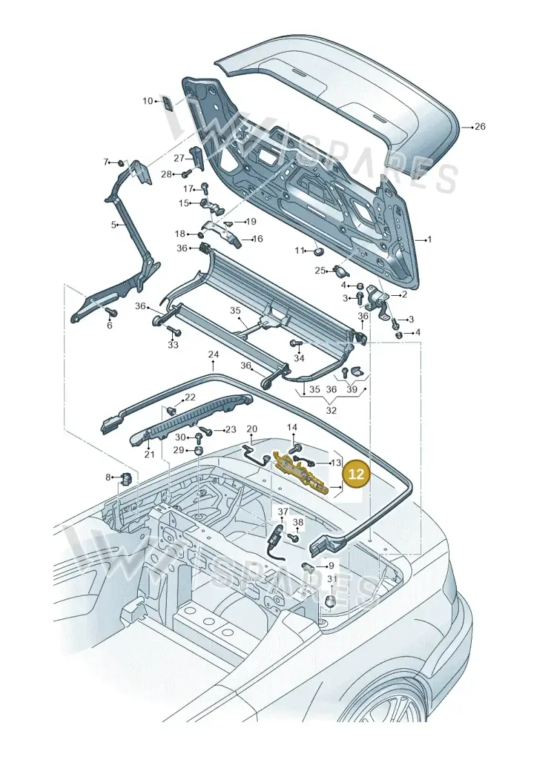 8V7825825 — Audi A3 Cabrio (2016-2020) diagram 778825500, position 12