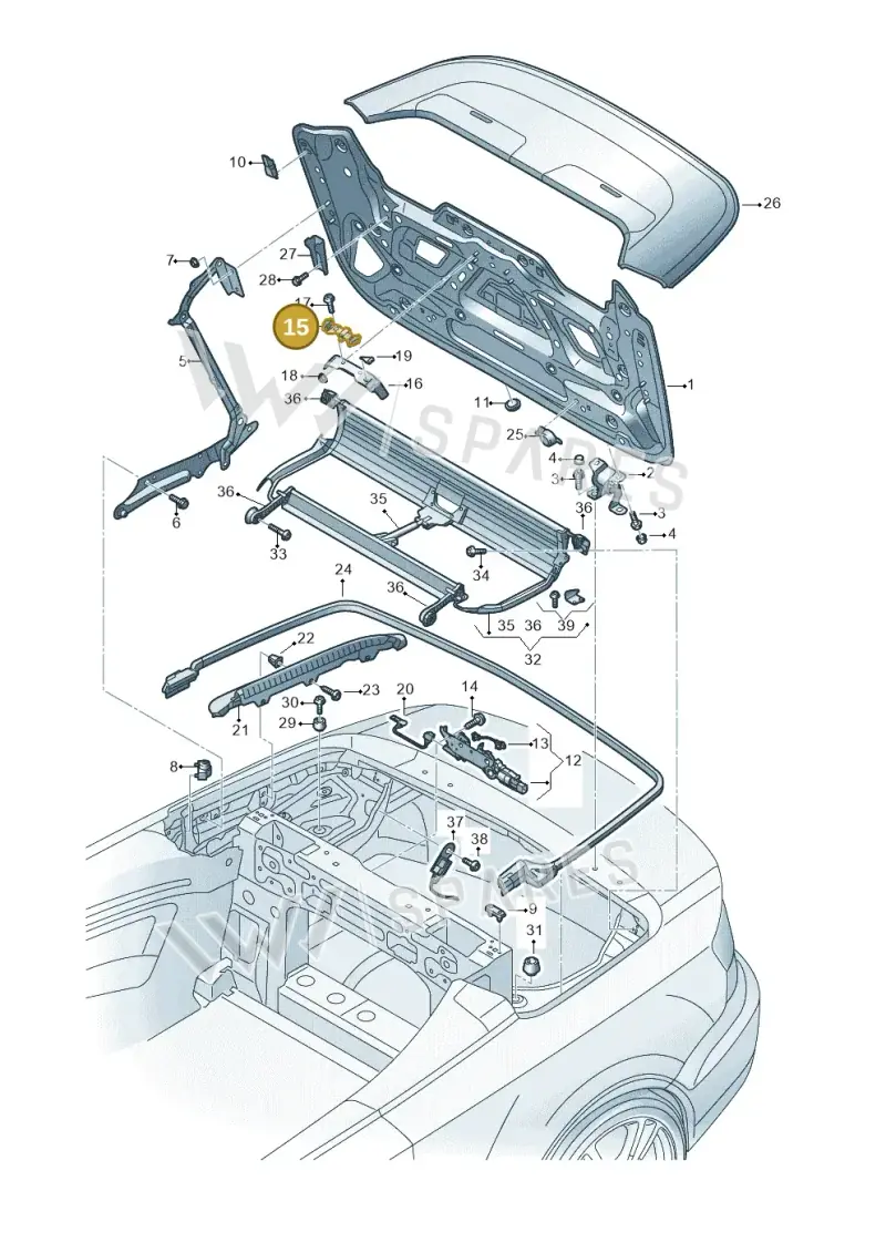 8V7825839 — Audi A3 Cabrio (2016-2020) diagram 778825500, position 15