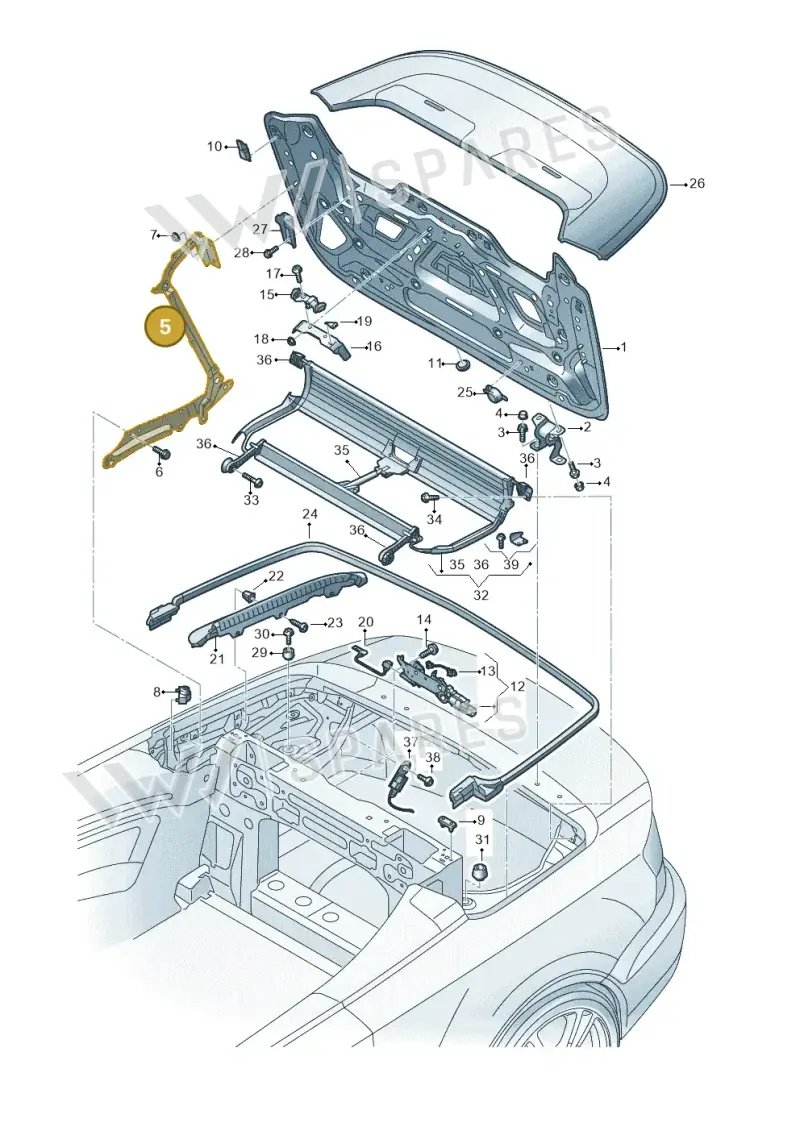 8V7871349B — Audi A3 Cabrio (2016-2020) diagram 778825500, position 5