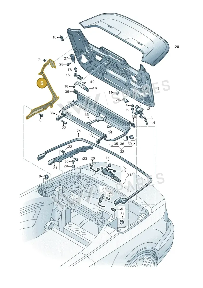8V7871350B — Audi A3 Cabriolet (2016-2020) diagram 778825500, position 5