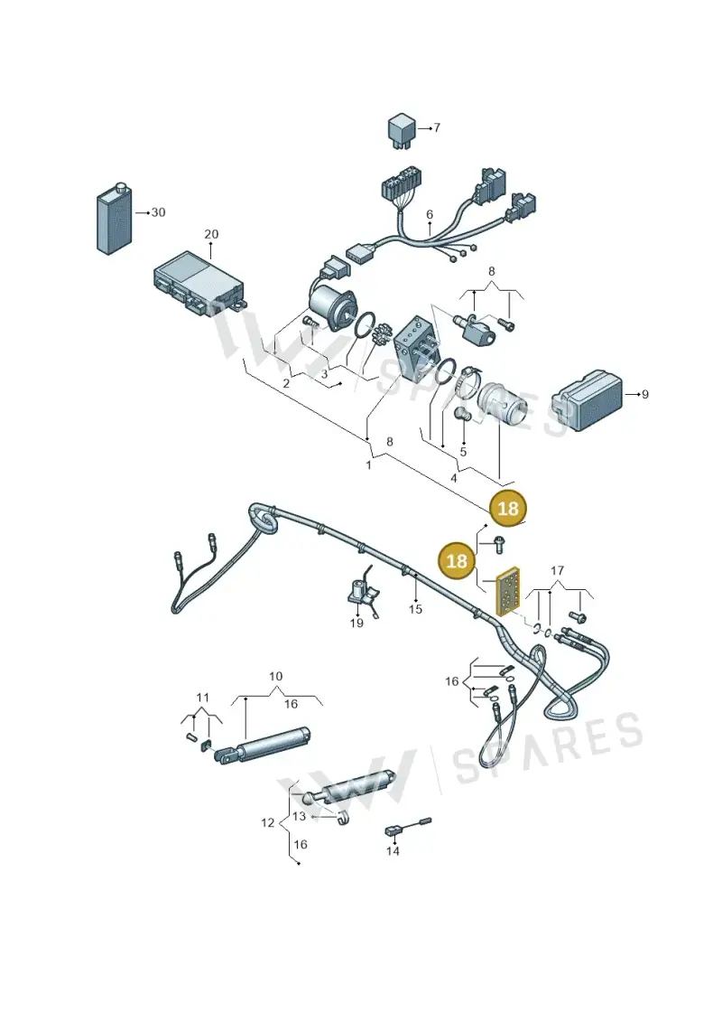 8V7871412 — Audi A3 Cabriolet (2016-2020) diagram 778871200, position 18