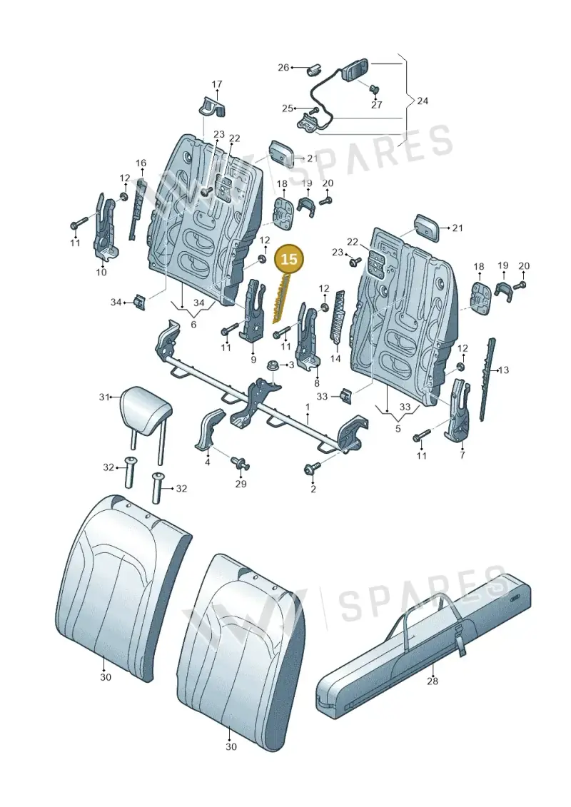 8V7886830C — Audi A3 Cabriolet (2016-2020) diagram 778885700, position 15