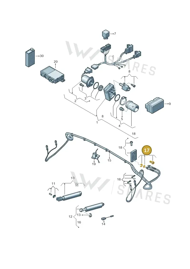 8V7898005 — Audi A3 Cabriolet (2016-2020) diagram 778871200, position 17