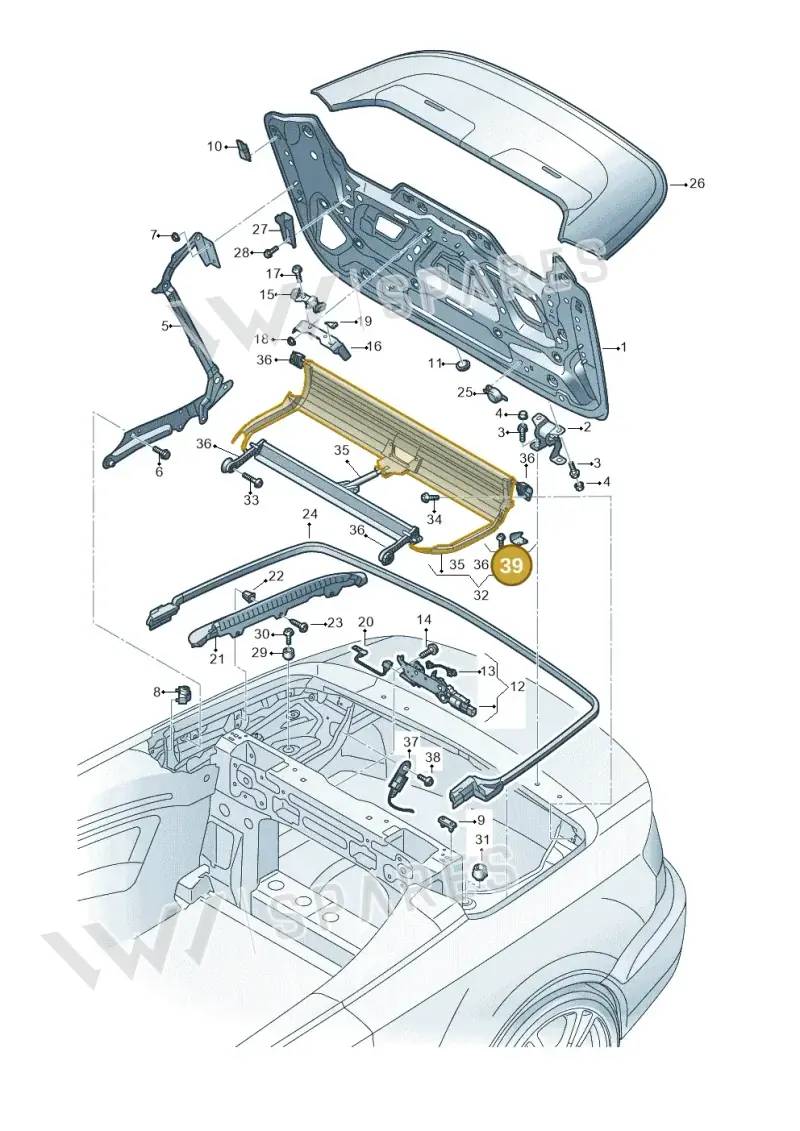 8V7898155 — Audi A3 Cabrio (2016-2020) diagram 778825500, position 39