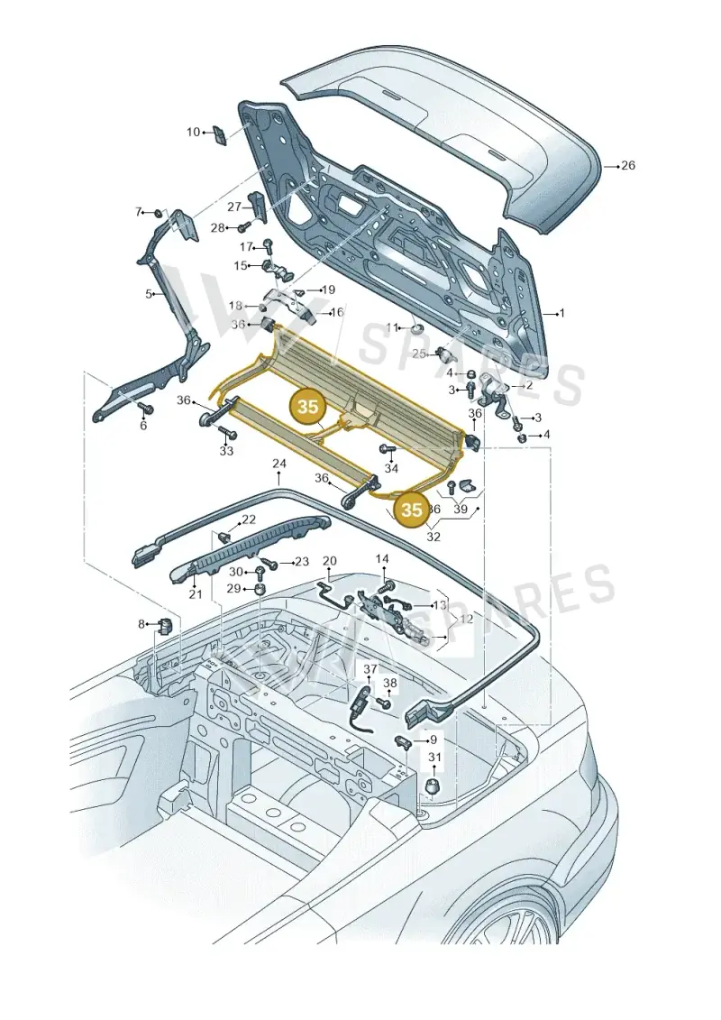 8V7898160 — Audi A3 Cabrio (2016-2020) diagram 778825500, position 35