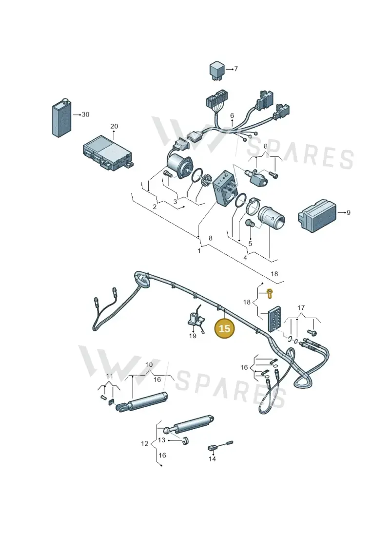 8V7898701 — Audi A3 Cabriolet (2016-2020) diagram 778871200, position 15