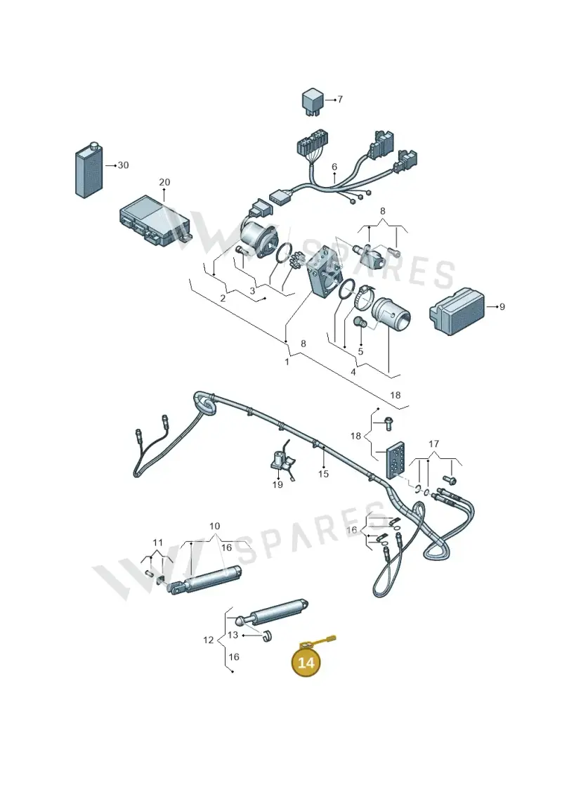 8V7959109 — Audi A3 Cabriolet (2016-2020) diagram 778871200, position 14