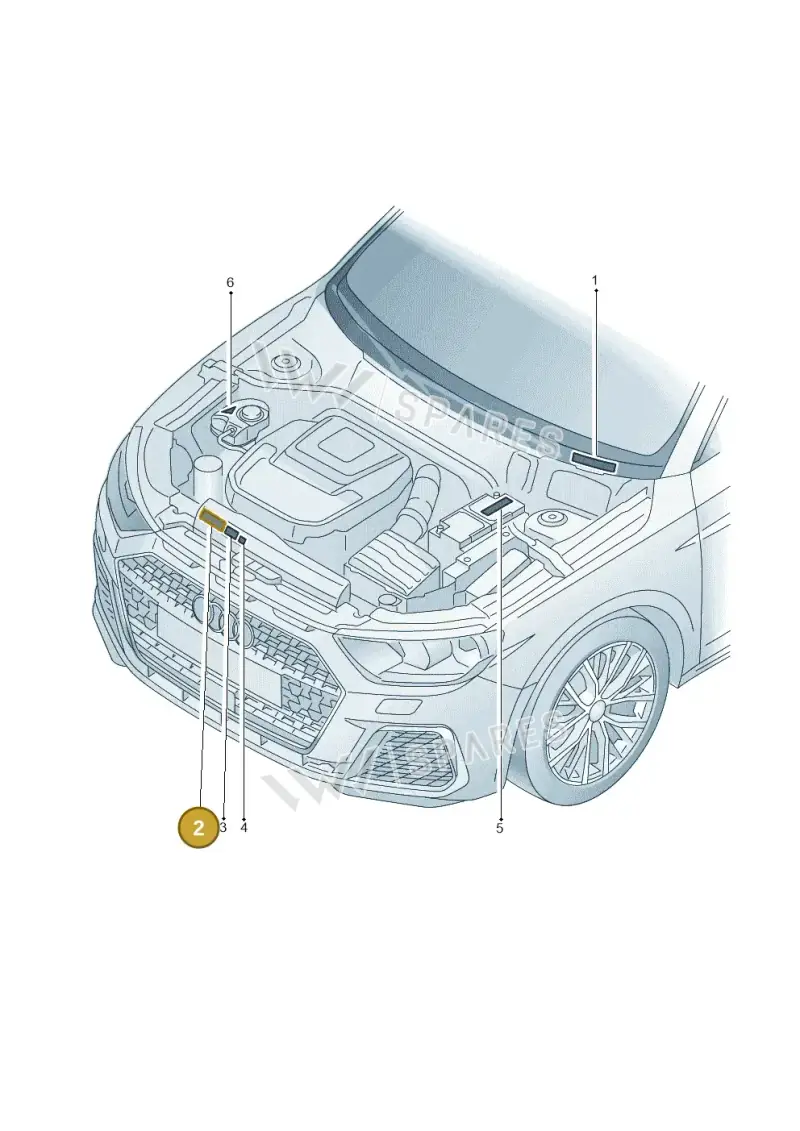 8W0010560 — Audi A1 Sportback (2018-2025) diagram 592010100, position 2