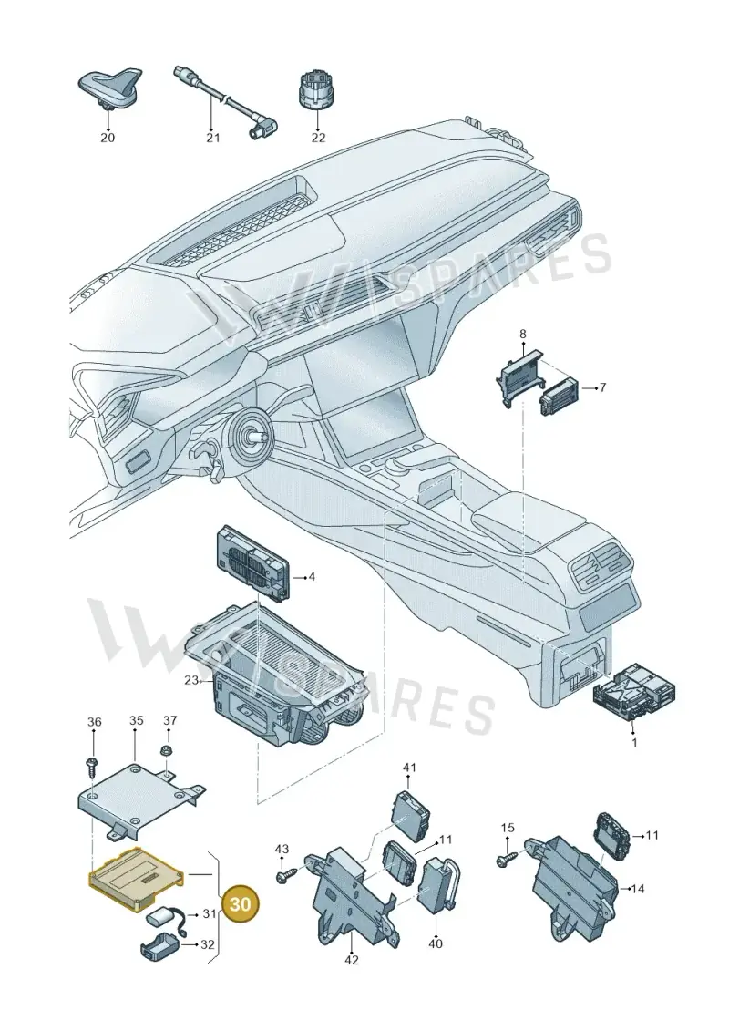 8W0035282G — Audi Q8 e-tron (2018-2025) diagram 586035550, position 30