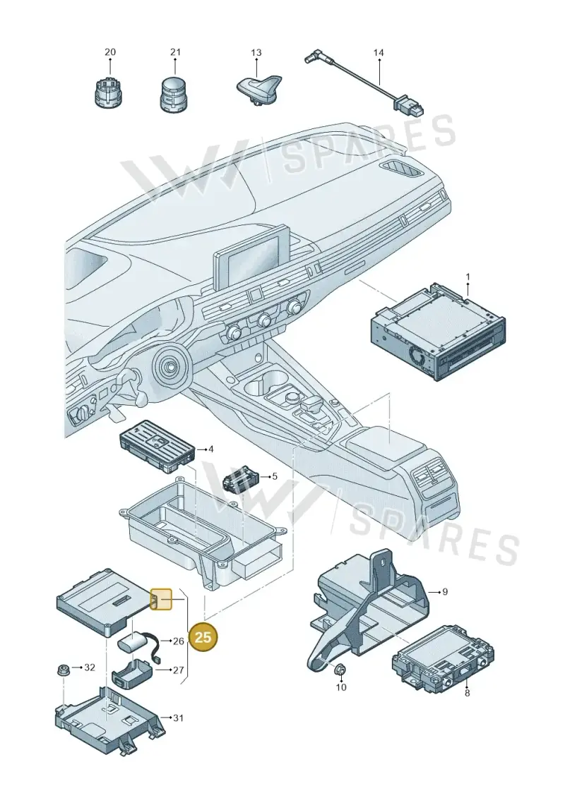 8W0035282G — Audi RS4 Avant (2017-2025) diagram 849035055, position 25