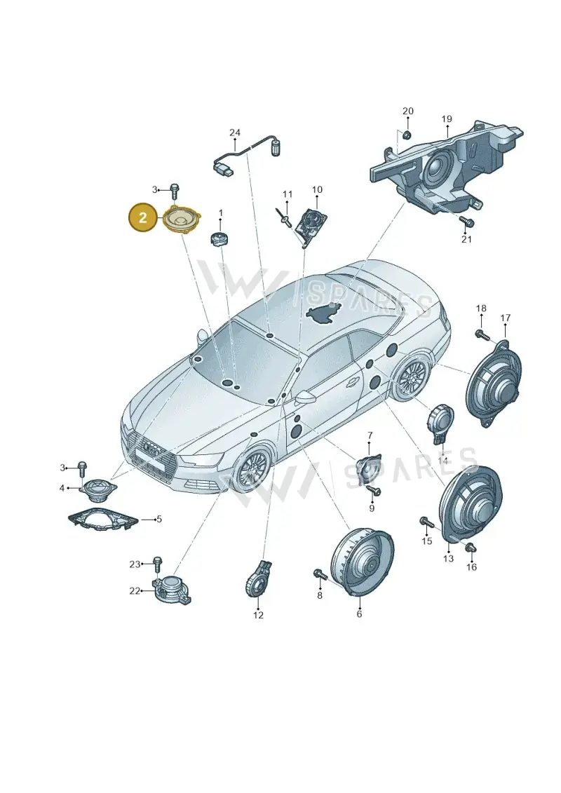 8W0035454 — Audi A5 Cabriolet (2016-2025) diagram 848035350, position 2