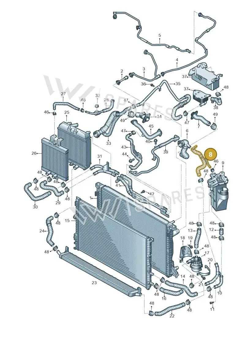 8W0121049A — Audi RS4 Avant (2017-) diagram 847121100, position 8