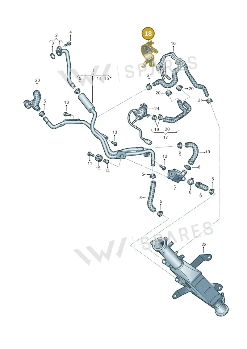 8W0121093C — Audi Q8 Quattro 3,0 (2018-) diagram 439121383, position 18