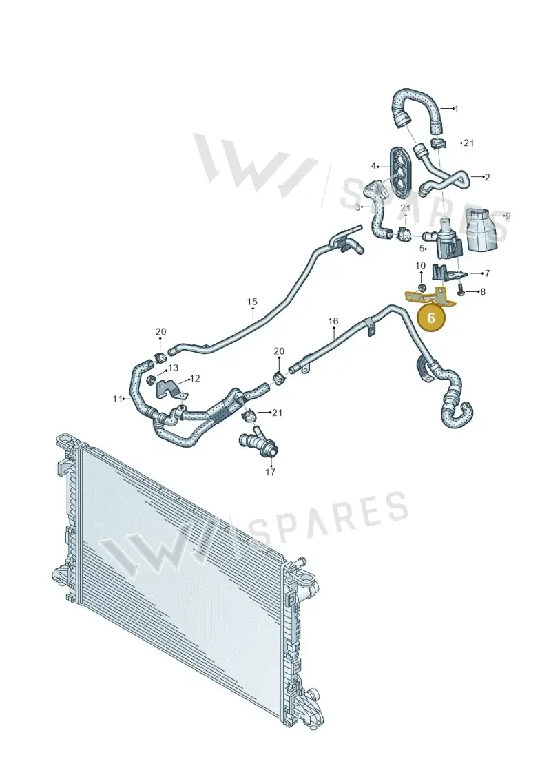 8W0121305AD — Audi A5 Sportback (2016-2025) diagram 849121950, position 6