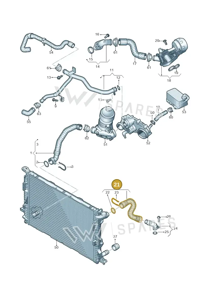 8W0122101A — Audi A5 Sportback (2016-2025) diagram 849121450, position 21