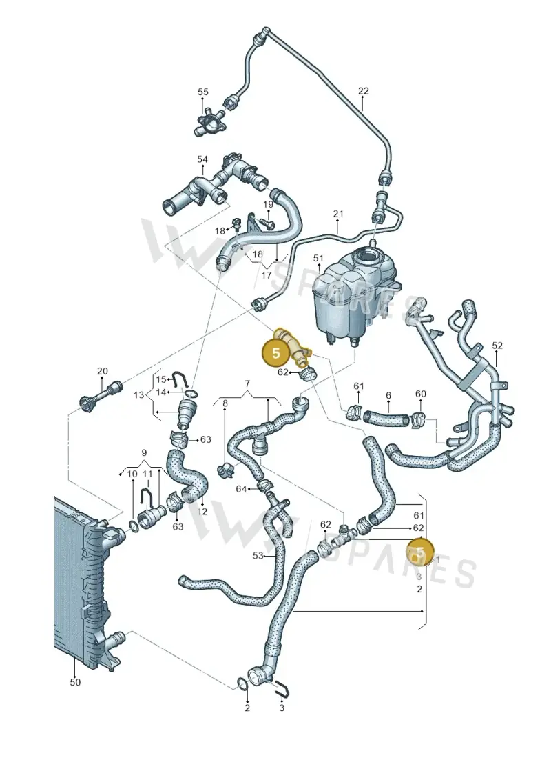 8W0122293AE — Audi A5 Sportback (2016-2025) diagram 849121290, position 5