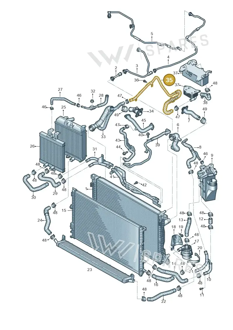 8W0122485B — Audi RS4 Avant (2017-2025) diagram 847121100, position 35