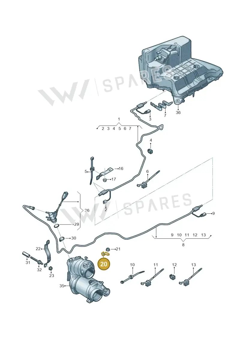 8W0131035B — Audi A4 2.0 (2015-2019) diagram 849201560, position 20