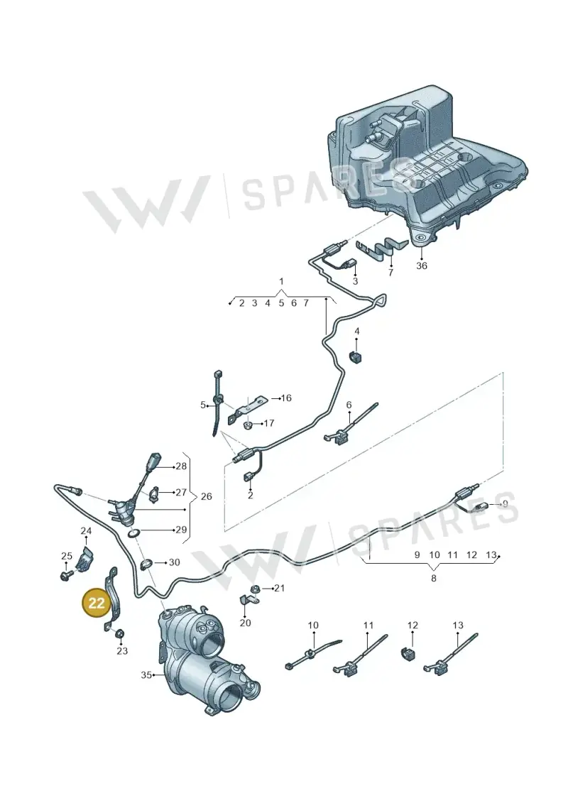 8W0131035D — Audi A5 Sportback (2016-2020) diagram 848201500, position 22