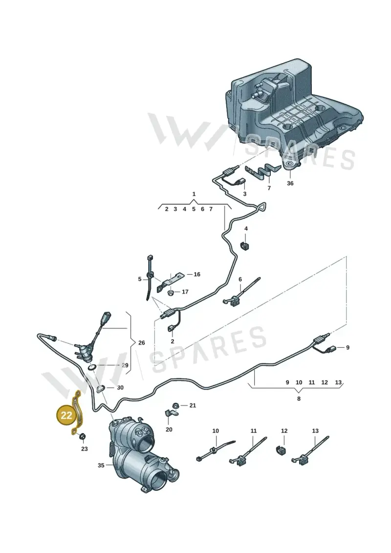 8W0131035D — Audi A5 Sportback (2016-2020) diagram 897201501, position 22