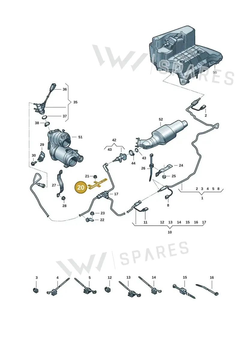 8W0131035E — Audi A5 Sportback (2016-2020) diagram 849201525, position 20