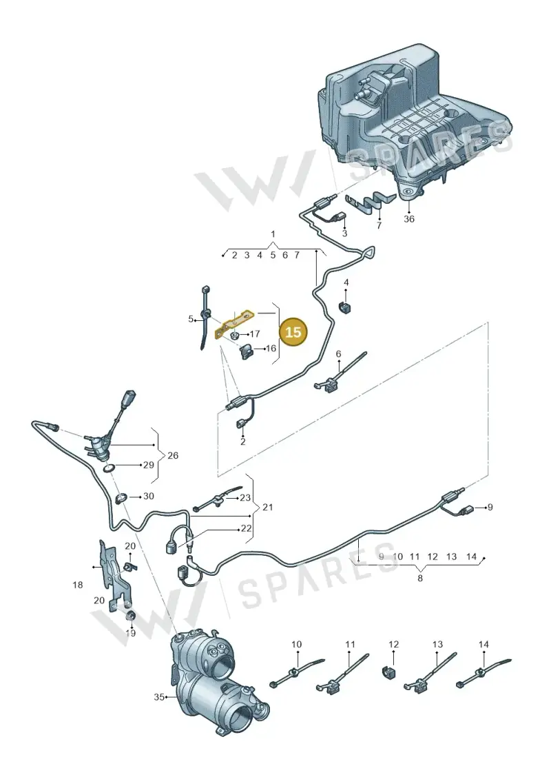 8W0131561A — Audi A5 Sportback (2016-2020) diagram 897201500, position 15