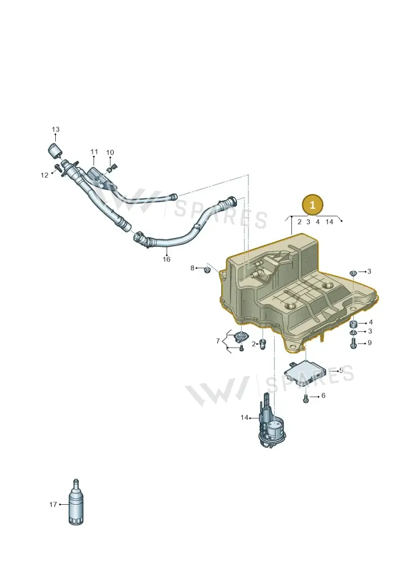 8W0131879BA — Audi A5 Cabriolet (2016-2025) diagram 848201400, position 1