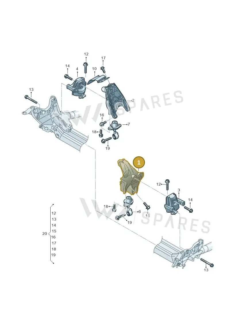 8W0199307H — Audi A5 Sportback (2016-2020) diagram 849199600, position 1
