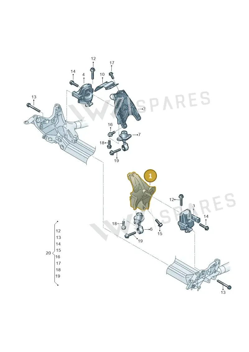 8W0199307Q — Audi Q8 Quattro 3,0 (2018-) diagram 849199600, position 1