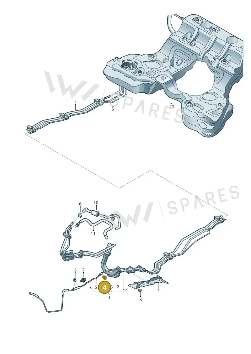 8W0201190 — Audi A6 (2018-2025) diagram 838201500, position 4