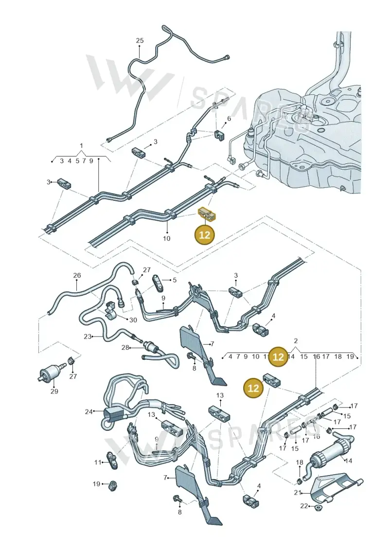 8W0201190A — Audi A5 Sportback (2016-2025) diagram 849201400, position 12