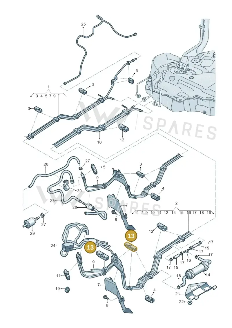 8W0201190B — Audi A5 Sportback (2016-2025) diagram 849201400, position 13