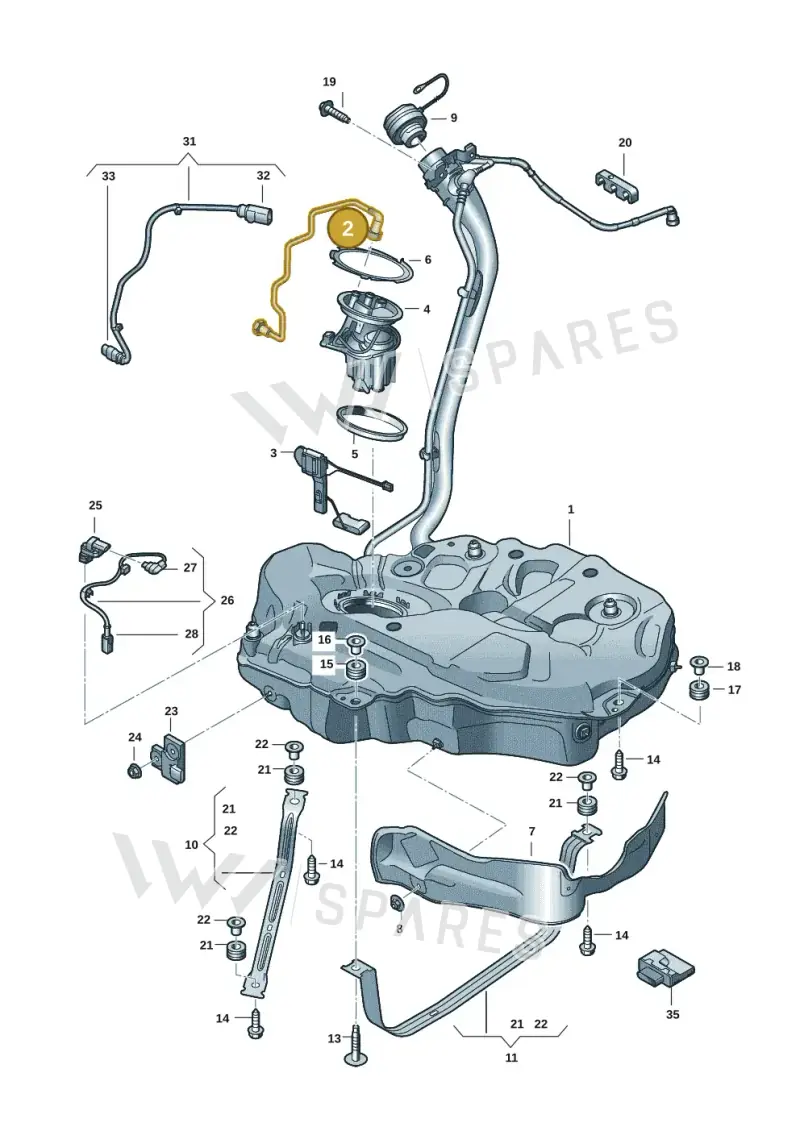 8W0201220A — Audi A5 Cabrio 2.0 (2016-2018) diagram 849201002, position 2