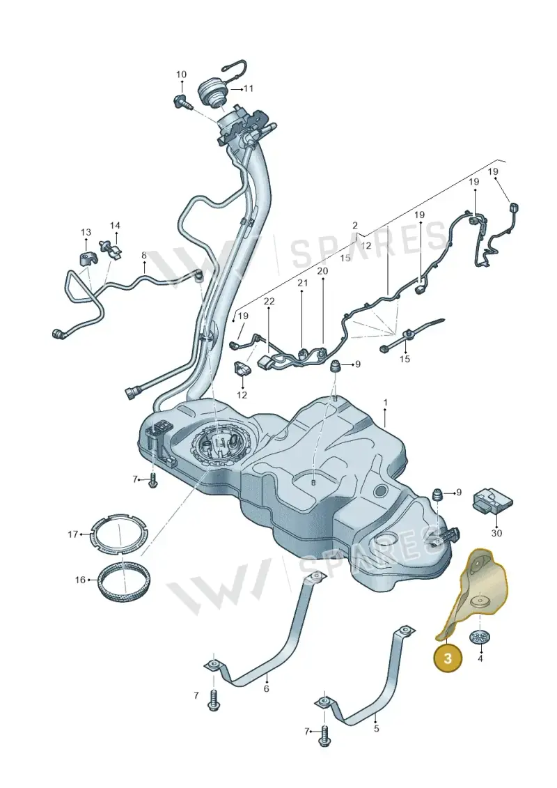 8W0201308S — Audi A5 Sportback (2016-2020) diagram 849201420, position 3