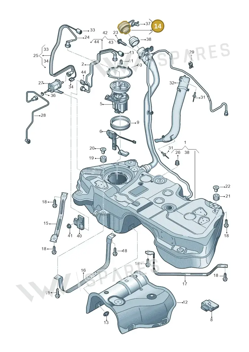 8W0201550E — Audi Q5 (2016-2020) diagram 896201350, position 14