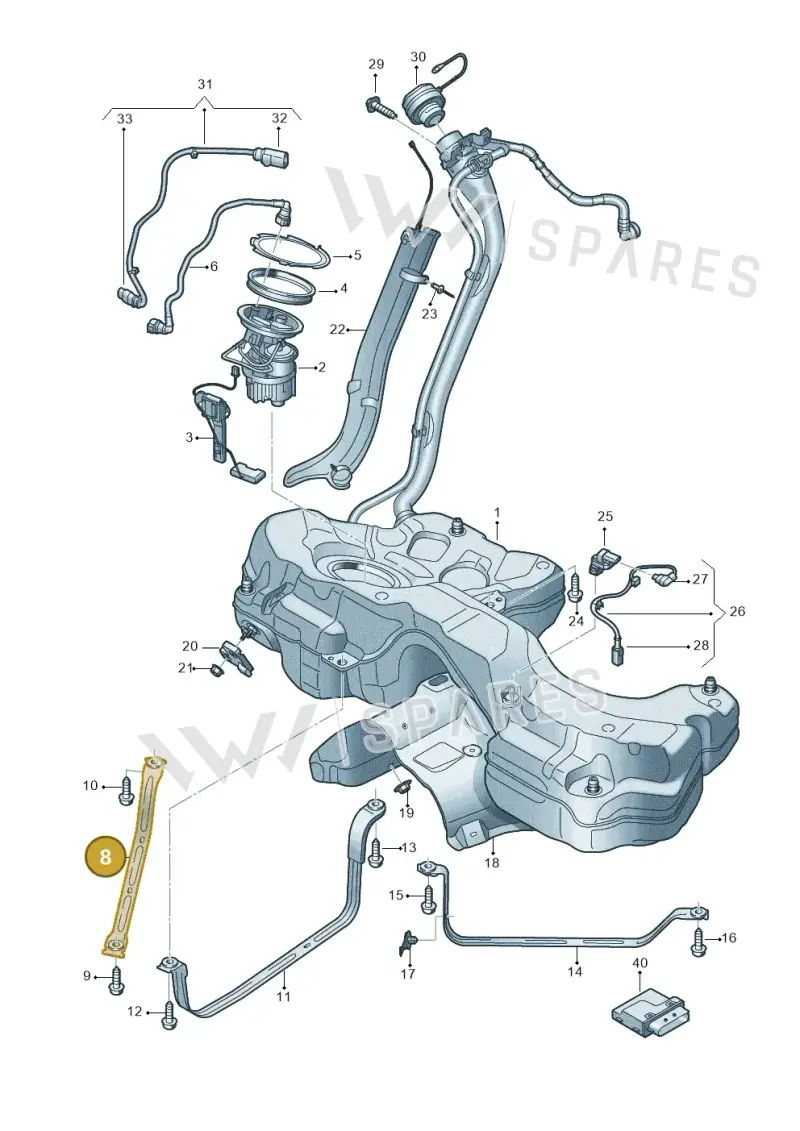 8W0201653 — Audi RS5 Sportback (2017-) diagram 847201150, position 8