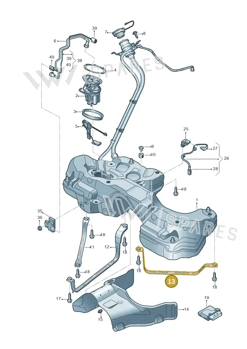 8W0201653 — Audi RS4 Avant (2017-) diagram 847201200, position 13