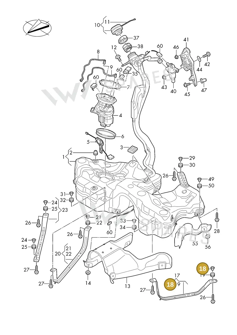 8W0201693 — Audi A5 Limousine (2024-2025) diagram 8wh201000, position 18