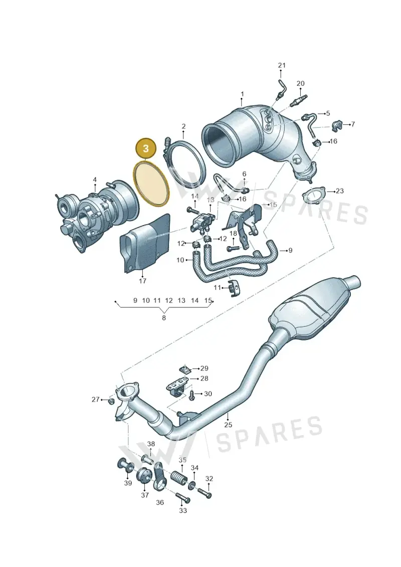 8W0253115G — Audi Q8 Quattro 3,0 (2018-) diagram 429253460, position 3