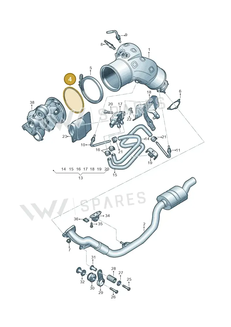 8W0253115G — Audi A6 2.0 (2018-) diagram 838253460, position 4