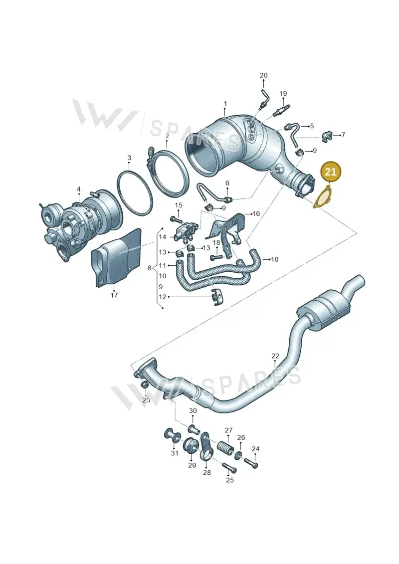 8W0253115K — Audi RS4 Avant (2017-2025) diagram 438253495, position 21