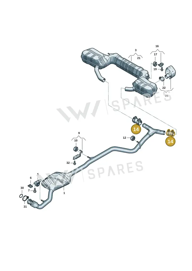 8W0253141B — Audi A5 Limo 2.0 (2024-) diagram 8wk253850, position 14