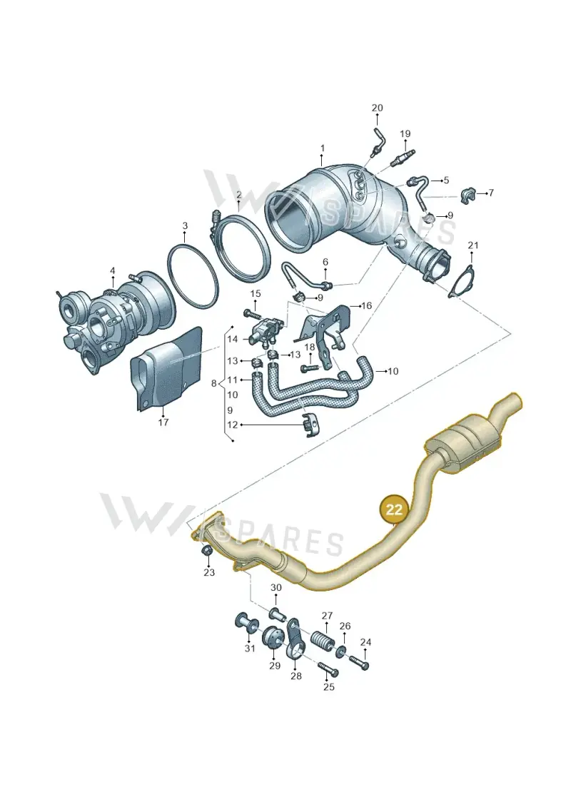 8W0253300BK — Audi RS4 Avant (2017-2025) diagram 438253495, position 22