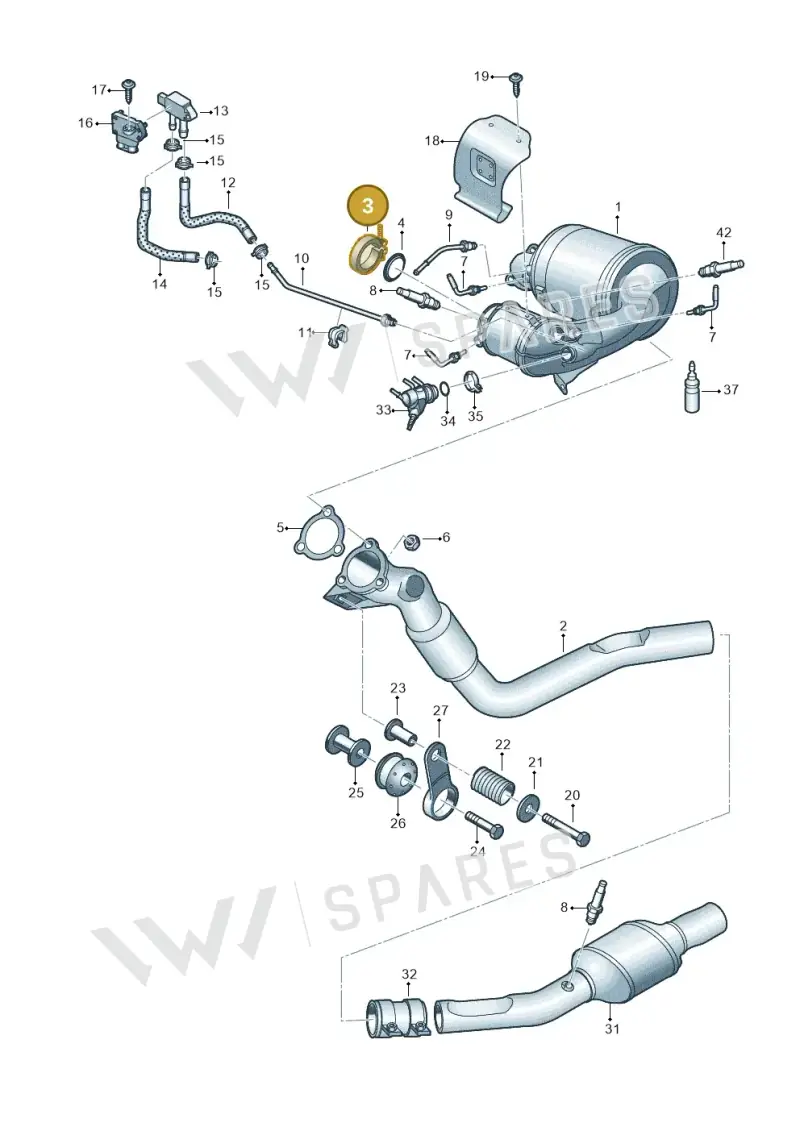 8W0253725F — Audi A5 Sportback (2016-2025) diagram 849253750, position 3