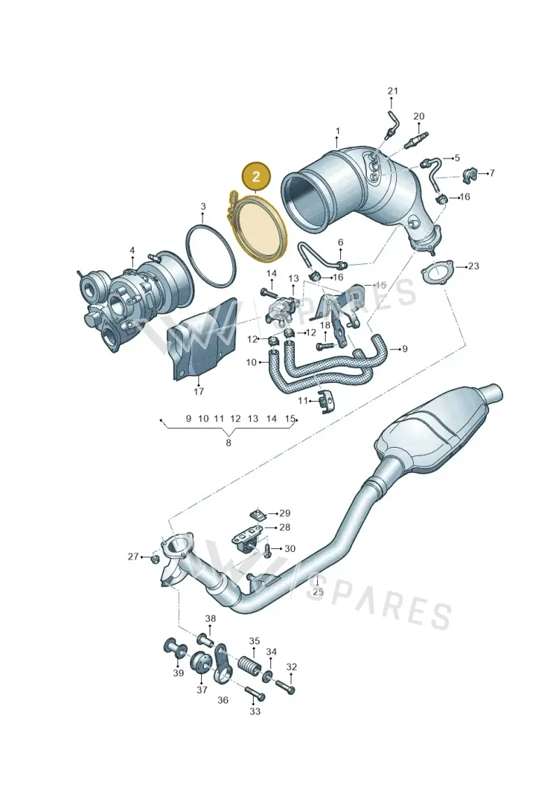 8W0253725G — Audi Q8 Quattro 3,0 (2018-) diagram 429253460, position 2