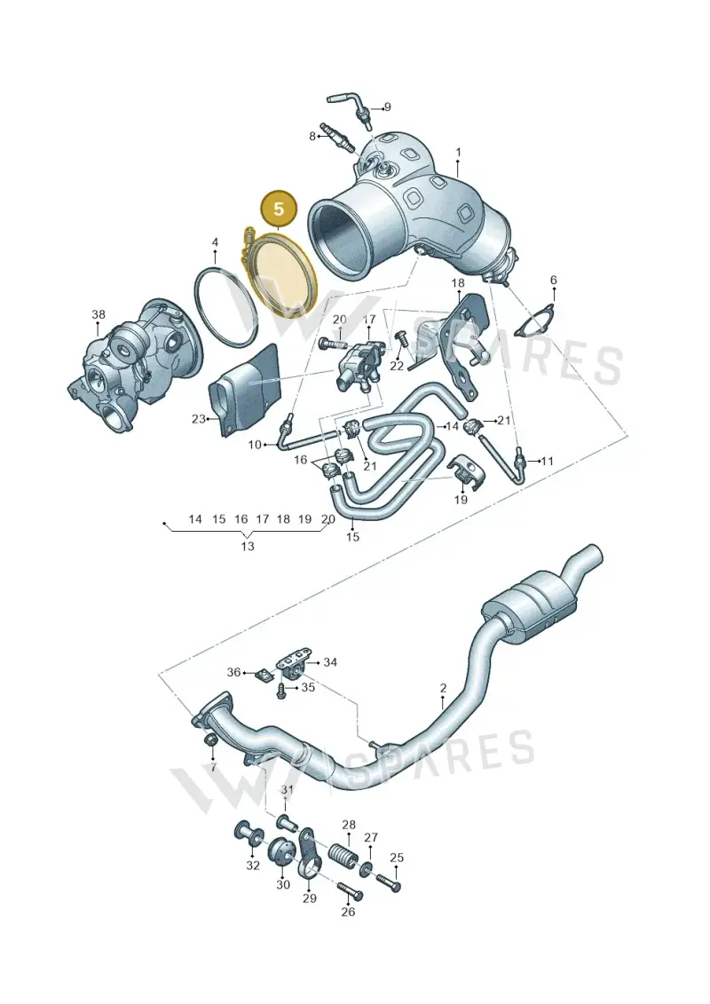 8W0253725G — Audi A6 2.0 (2018-) diagram 838253460, position 5